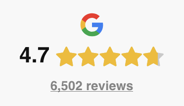 Average 4.7 Google Review Rating from 6500+ reviews